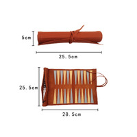 Individuelles Logo Reise-Backgammon-Set Aufrollbares Wildleder-Backgammon-Spiel Tragbares Faltbares Brettspiel für Draußen