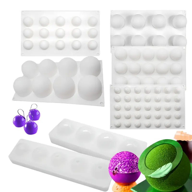 Großhandel 3D-Silikonform für Kuchen DIY-Ballmousse Schokolade Backdekoration handgemachte Seifeform Eiscreme-Ballpflaster