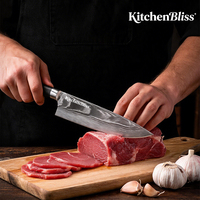 Couteau de Chef Professionnel en Acier Damas 67 Couches VG10 Forgé sur Mesure avec Logo Personnalisé KitchenBliss – Vente en Gros