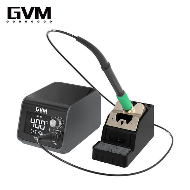 GVM T210S C210 Electronic Welding Rework Station Repaid Heating Soldering Iron Station Support T210 Handle Soldering Iron Tips