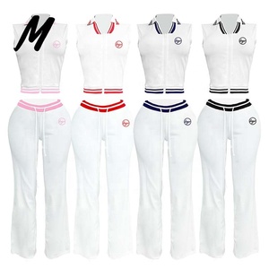 Chándales de algodón <span class=keywords><strong>para</strong></span> <span class=keywords><strong>mujer</strong></span>, Camiseta tipo polo con logotipo personalizado y pantalones, ropa de resort, conjunto de 2 piezas, conjunto de chándal <span class=keywords><strong>para</strong></span> <span class=keywords><strong>mujer</strong></span> - Product Image 1