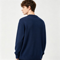 Pull en tricot à col rond brodé de montagnes et de paysages aquatiques vintage, pull décontracté pour homme, doux et chaud, design paysage naturel