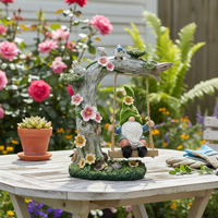 Sculpture de gnome en résine personnalisée faite à la main, 10 cm, thème forêt antique, pour intérieur/extérieur, décoration de jardin féerique, souvenir pour la maison