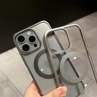 Coque de téléphone magnétique de luxe mate originale en titane naturel couleur compatible avec iPhone 15 Pro Max et iPhone 13 Pro