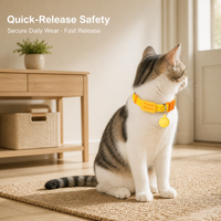 Collier élastique pour chat, réglable, extensible, à libération rapide, anti-évasion, en polyester doux, sans dommages pour les poils, pour chats, chatons, petits chiens