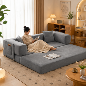 Sofá Cama Modular Moderno <span class=keywords><strong>de</strong></span> Pana, Tipo Futón, Estilo Japonés Tatami, Plegable 2 en 1, para Invitados - Product Image 5