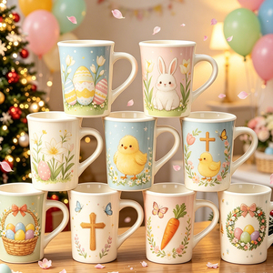 Taza de Cerámica con Estampado de Flores Silvestres de Primavera, Margaritas, Flores de Cerezo y Lavanda, 11 oz, Linda Taza de Café con Diseño Floral de Mariposas y Abejas, para las Fiestas - Product Image 4