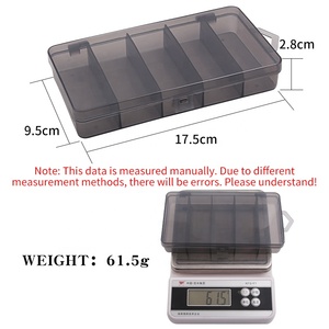 Boîte à pêche transparente à 5 compartiments 17,5 * 9,5 * 2,8 cm pour accessoires et appâts - Product Image 3
