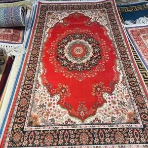 YASEEN Soft Satin Silk Classic Four-Season Home <b>Prayer</b> <b>Mat</b> with Tassel Edge, Non-Fading, Popular Middle Eastern Religious Gift - Product Image 1