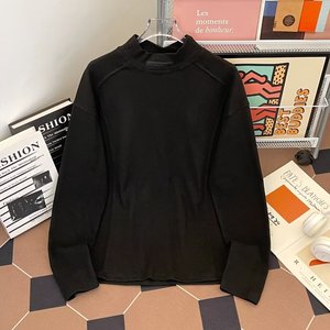 Maglia Termica da <span class=keywords><strong>Uomo</strong></span> a Collo Alto, Doppio Strato in Pile Spazzolato, T-Shirt a Maniche Lunghe Calda Tinta Unita per Autunno e Inverno - Product Image 2