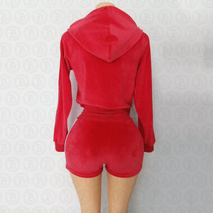 Tuta da donna con righe laterali personalizzate <span class=keywords><strong>in</strong></span> <span class=keywords><strong>velluto</strong></span> nuova costola con cerniera giacca <span class=keywords><strong>in</strong></span> <span class=keywords><strong>velluto</strong></span> <span class=keywords><strong>pantaloni</strong></span> da Jogger due pezzi Set abbigliamento - Product Image 5