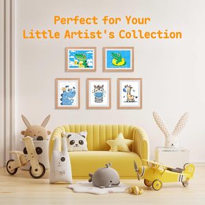 Cadre d'art pour enfants en bois massif à ouverture frontale, cadre d'affichage d'œuvres d'art pour enfants modifiable, rangement mural, décoration murale, cadres à dessin - Product Image 1