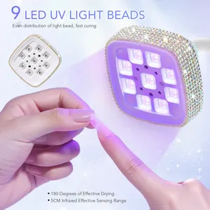 Lampe à ongles UV LED sans fil rechargeable avec capteur automatique, contrôle tactile, flexible à 360 degrés, séchage rapide du gel, lampe de table pour ongles - Product Image 3