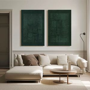 Cuadro Abstracto Grande Verde Wabi Sabi, Naturaleza Muerta Tranquila, Arte Moderno para Pared, Lienzo Acrílico Hecho a Mano, Texturizado en 3D, Obra de Arte para Hogar u Hotel - Product Image 5