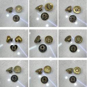Biểu Tượng Tùy Chỉnh Dập Nổi Kim Loại Denim Jeans Buton Vintage Phong Cách Bronze Kẽm Hợp Kim Jeans Nút - Product Image 2
