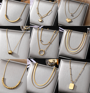 VKME 18K 골드 하트 펜던트 316L 써지컬스틸 여성 목걸이 - Product Image 1