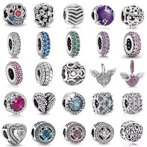 Nuevo Charm de Plata de Ley 925 con Alas y Circonitas Multicolor, Compatible con Cadenas Originales, para Joyería de Moda Femenina DIY - Product Image 1