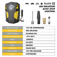 Gonfleur de pneus multifonction 12V avec affichage numérique, pompe à air portable pour voiture et vélo, moniteur de pression des pneus, compresseur d'air léger