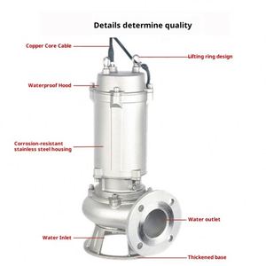 Pompe submersible robuste pour eaux usées, pompe électrique submersible à grande capacité pour eaux usées, pompe à eaux usées submersible avec broyeur - Product Image 1