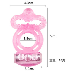 Cincin Penis Kristal Murah Warna Pink Bahan Karet Plastik Mata Kambing Produk SM Cincin Penis Mainan Pria - Product Image 3