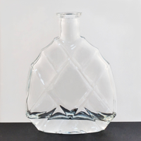 Bouteille en verre transparente vide personnalisée de 500 ml, 750 ml, 1000 ml pour whisky, vodka, tequila, bouteille de vin en verre avec bouchon en liège