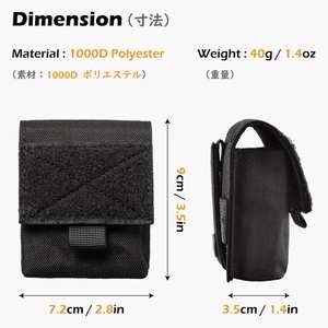 Étui à cigarettes tactique pour batterie, pochette Molle, petit sac de rangement, porte-briquet, mini-sac banane pour cigares - Product Image 3