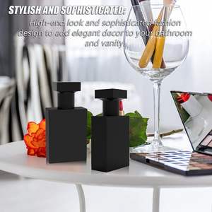 Wholesale 30ml 50 ml 75ml 100ml <b>Empty</b> Luxury Flat Square <b>Spray</b> Fragrance Parfum <b>Bottle</b> Black Refillable Perfume Glass <b>Bottle</b> - Product Image 5