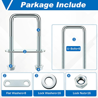 Chinese-made M6 M8 M10 M12 Stainless Steel 304 square U-shaped Bolts, Nuts and Fasteners