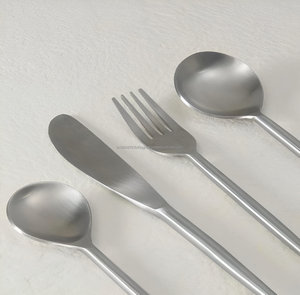 Juego de cubiertos de acero inoxidable y Plata mate 18/10 de lujo al por mayor, cubiertos y tenedores de diseño moderno de alta calidad para fiestas - Product Image 2