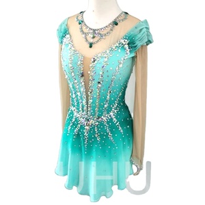 mint green figure skating dress Figure Skating Dress #SD225 main image 1