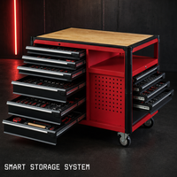 Banc de travail robuste pour mécanicien avec 7 tiroirs, chariot à outils en bois, personnalisation OEM/ODM/OBM pour garage et atelier