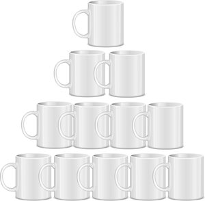 Taza de Café Blanca de Gres de 11 oz, Diseño Nórdico, Apta para Lavavajillas y Microondas, para Café, Té, Latte, Chocolate Caliente - Product Image 1
