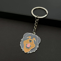 Porte-clés mousqueton en alliage de zinc étanche avec impression UV personnalisée motif animal Pomeranian pour chien de compagnie - Petit cadeau promotionnel