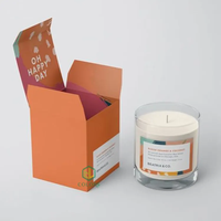 Échantillon gratuit de l'usine de 15 ans d'emballage de cartes en papier cartonné de luxe avec logo personnalisé boîte à bougie rigide parfumée pliante