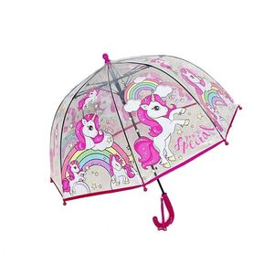 Nuevo Paraguas Infantil Colorido de Princesa, Lindo Paraguas de Unicornio de Plástico Transparente con Borde Decorado, en Stock - Product Image 3
