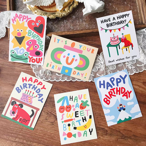 Cartes d'<span class=keywords><strong>anniversaire</strong></span> colorées pour enfants, cartes de vœux personnalisées pour fêtes - Product Image 1