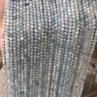 Perles en vrac de pierres précieuses naturelles d'aigue-marine facettées de 2 mm, 3 mm, 4 mm pour la fabrication de bijoux