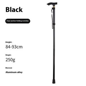 Bastón para caminar ajustable plegable de base cuádruple pequeño con luz LED - Product Image 3