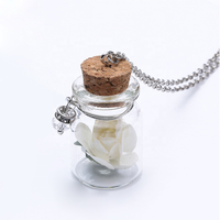 Pendentif bouteille en verre, lumineux dans la nuit, fleur, pendentif, breloque