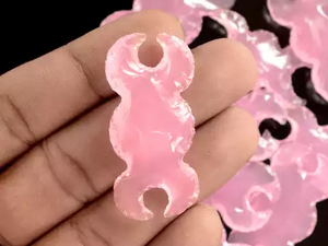 Figurine en quartz rose en forme de croissant de lune, artisanat en pierre fait main, décoration Feng Shui pour l'amour, souvenir, cadeau - Product Image 5