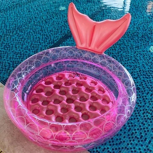 สระน้ำเป่าลมรูปนางเงือก PVC ขนาด 35*10 นิ้ว สีชมพู สำหรับเด็ก ใช้ได้ทั้งในร่มและกลางแจ้ง สระว่ายน้ำทรงกลมสำหรับสวน - Product Image 5