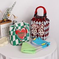 Nouvelle Série Amour Sac Cadeau en Polyester Tricoté Grande Capacité avec Fermeture Magnétique Sac Fourre-tout Pochette Style Urbain Simple