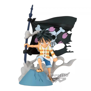 BANDAI Original Genuine Banpresto <span class=keywords><strong>WCF</strong></span> Log Stories One Pieces <span class=keywords><strong>Luffy</strong></span> Figurine d'action d'anime en PVC, modèle de jouet pour cadeaux - Product Image 1