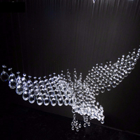Lustre en cristal, luminaires de plafond en cristal pour hall, décoration d'hôtel et de villa, luminaires de plafond pour hall avec motifs d'aigles et de mouvements d'oiseaux