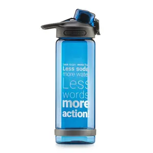 Desain baru 700ml Tritan botol air olahraga tutup minum langsung tombol motivasi makanan terbuka komersial pembeli kapasitas 800ml