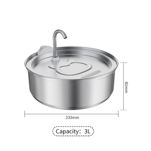 3L Automatic Cat Water Fountain Dispenser Level Window Eco-Friendly Stainless Steel <strong>Pet</strong> Water Fountain Collapsible Dog Water - Product Image 1