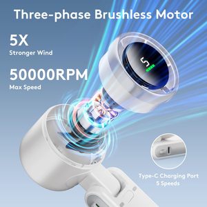 Wearable Neck Fan Portable Mini Fan With Digital Display 5 Speed Rechargeable <b>Battery</b> <b>Operated</b> Foldable For Outdoor Use - Product Image 2