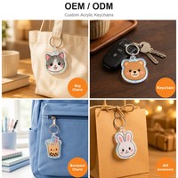 Porte-clés personnalisé en acrylique en forme de sac à dos, imprimé UV, conception OEM ODM, breloque de sac, cadeau, vente en gros