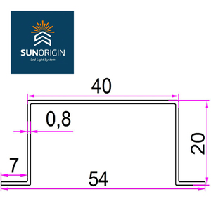 โปรไฟล์อะลูมิเนียม SUNORIGIN สำหรับไฟ LED  6063 อัลลอย T351-T851  ผิวเจาะรู  ชุบอโนไดซ์ สีดำ สีขาว - Product Image 2