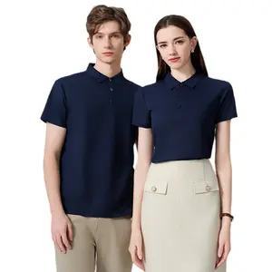 高品質サマービジネスワッフルポロシャツメンズ伸縮性半袖無地刺繍ポロカラーTシャツカスタムロゴ